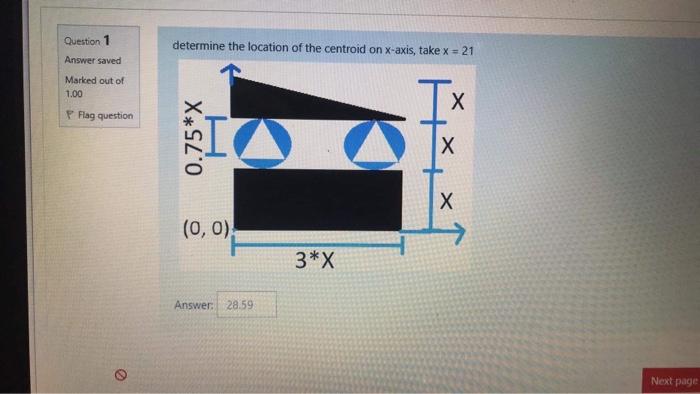 Solved Question 1 determine the location of the centroid on | Chegg.com