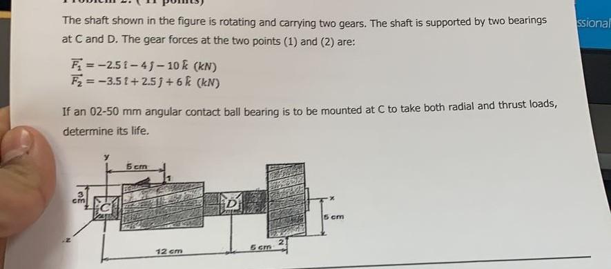 Solved The shaft shown in the figure is rotating and | Chegg.com