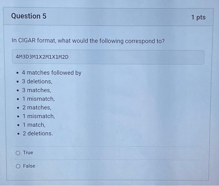 Solved In CIGAR format, what would the following correspond | Chegg.com