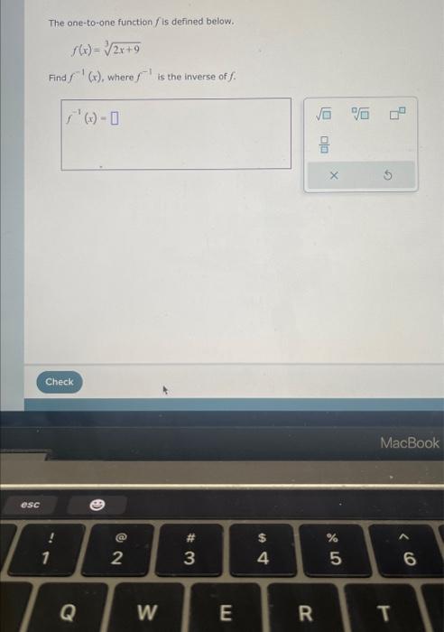 Solved The one-to-one function f is defined below. | Chegg.com