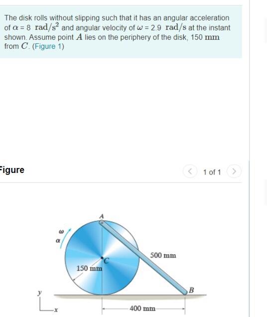 Solved The disk rolls without slipping such that it has an | Chegg.com