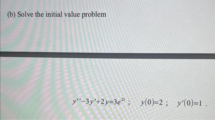 Solved (b) Solve The Initial Value Problem | Chegg.com