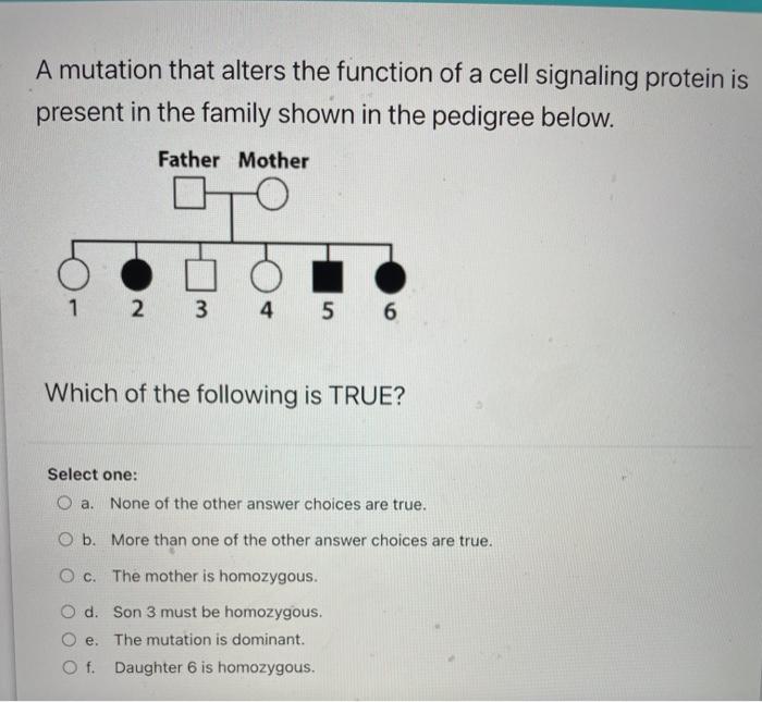 Solved A mutation that alters the function of a cell | Chegg.com