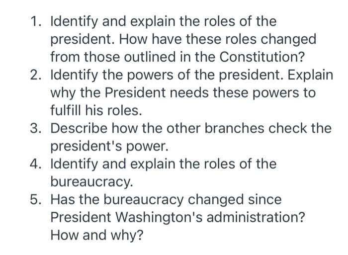 1-identify-and-explain-the-roles-of-the-president-chegg