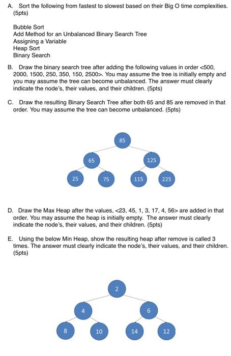 Solved A. Sort the following from fastest to slowest based | Chegg.com