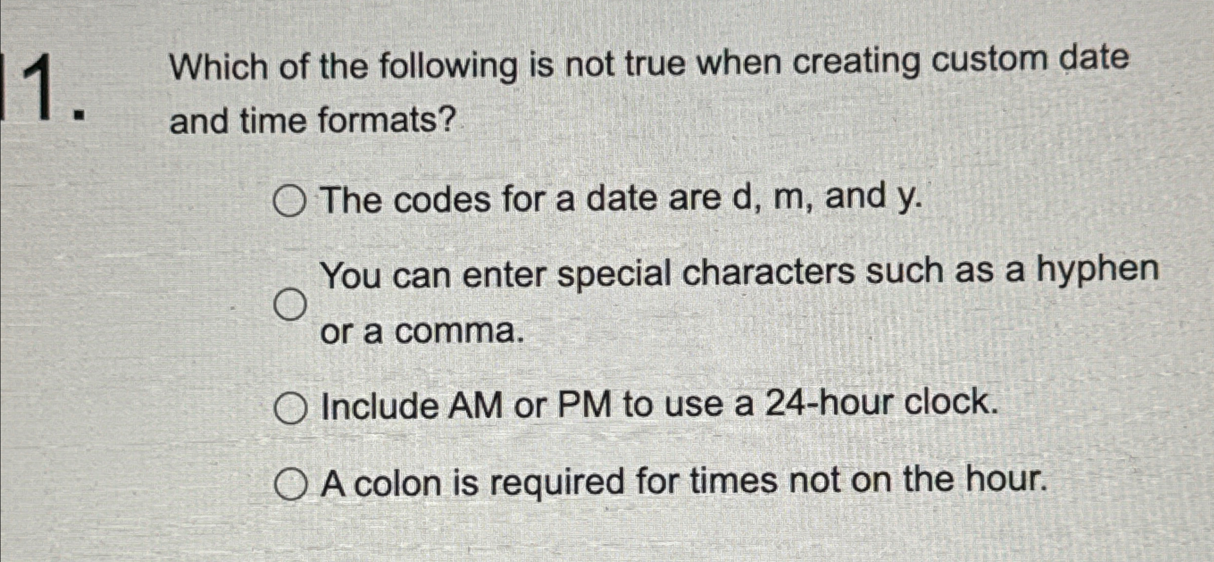 Solved Which of the following is not true when creating | Chegg.com