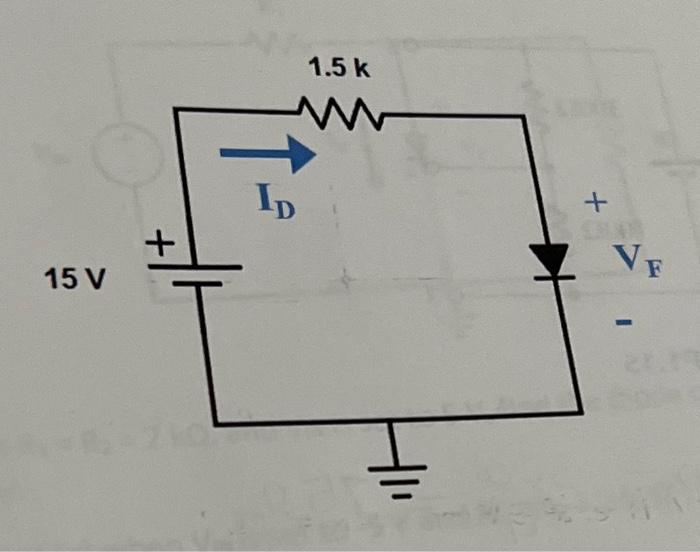 Solved A regular pn junction diode is connected to the | Chegg.com