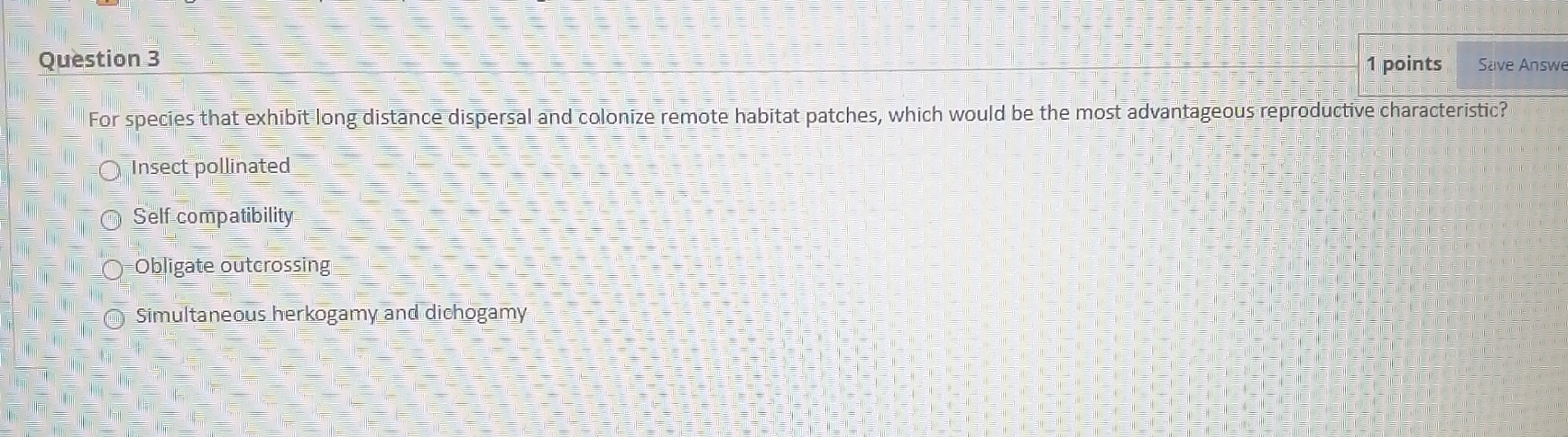 Solved Question 3For species that exhibit long distance | Chegg.com