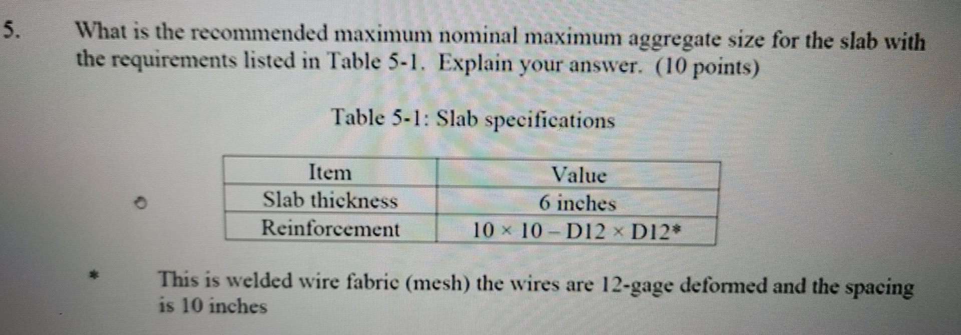 Solved 5. What is the recommended maximum nominal maximum | Chegg.com