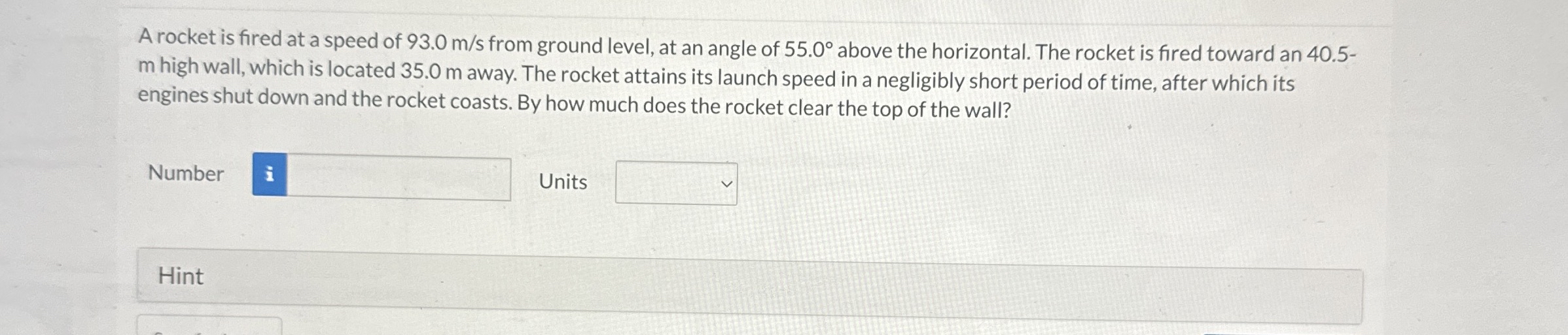 A rocket is fired at a speed of 93.0ms ﻿from ground