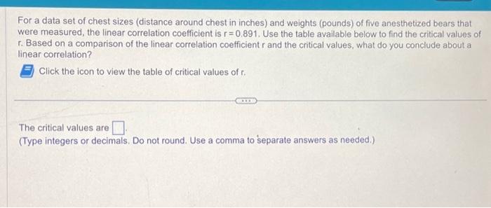 Solved For a data set of chest sizes (distance around chest | Chegg.com