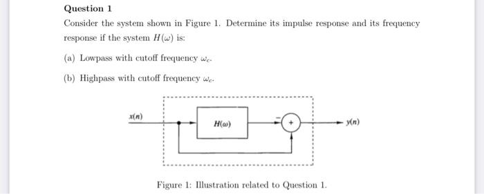 Solved Question 1 Consider the system shown in Figure 1. | Chegg.com