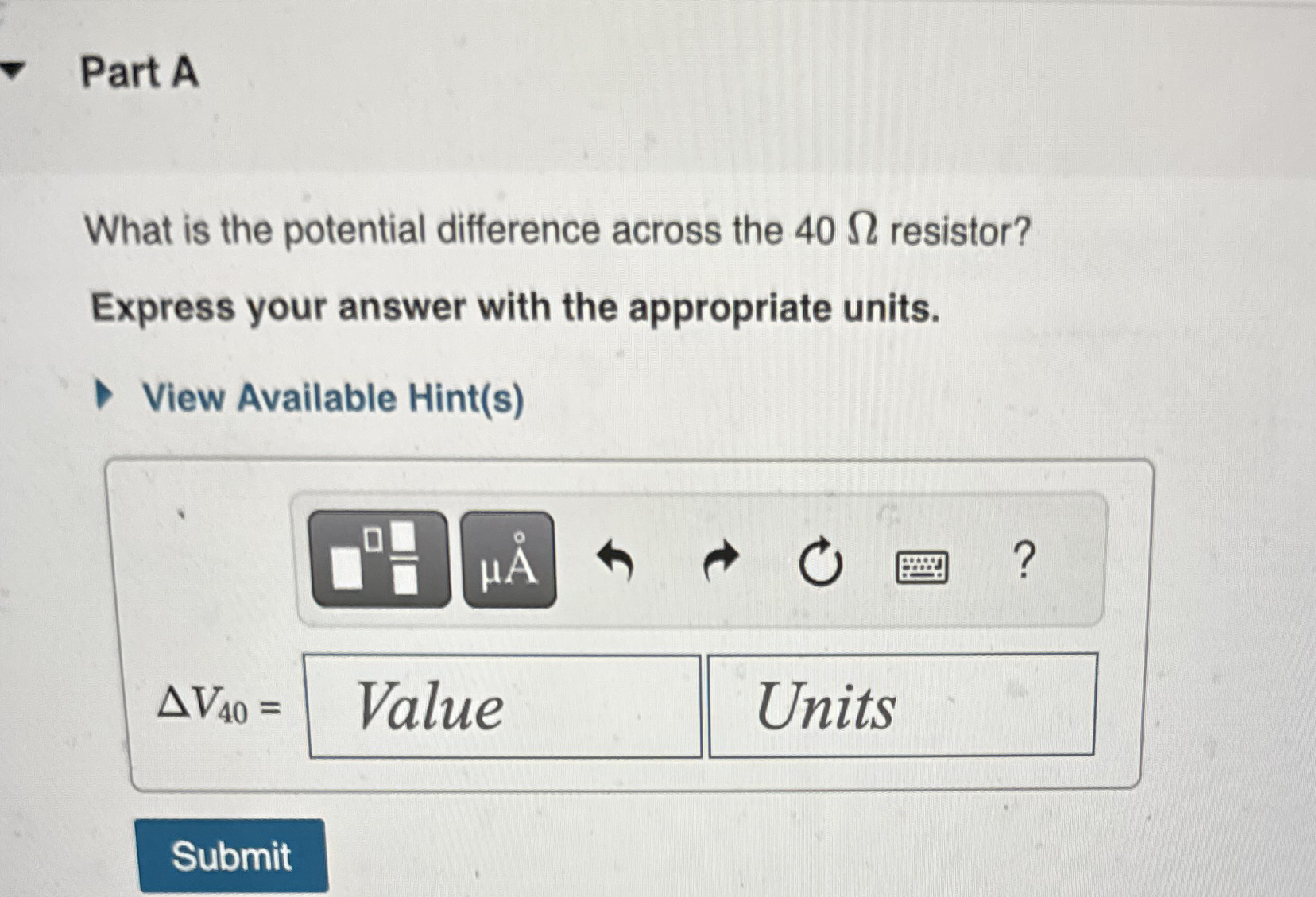 High Quality SOLUTION Part AWhat is the potential difference across the ...