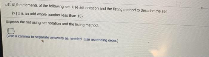 Solved List all the elements of the following set. Use set | Chegg.com