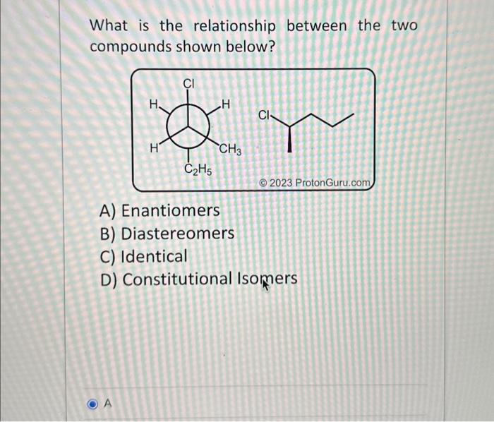 Solved What is the relationship between the two compounds | Chegg.com