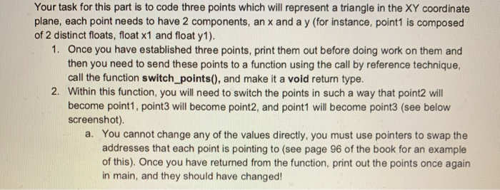 Solved Your task for this part is to code three points which | Chegg.com