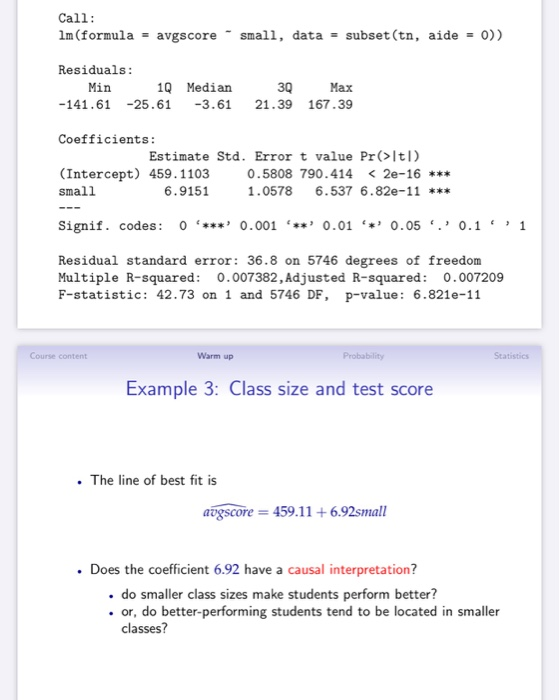 Solved 8 Consider The Regression Of Class Size On Test