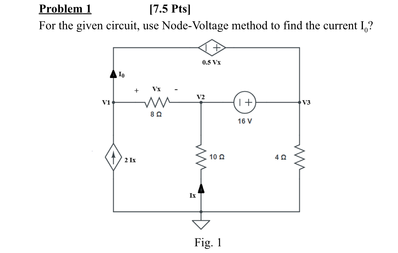 Solved Problem 1[7.5 ﻿Pts]For the given circuit, use | Chegg.com