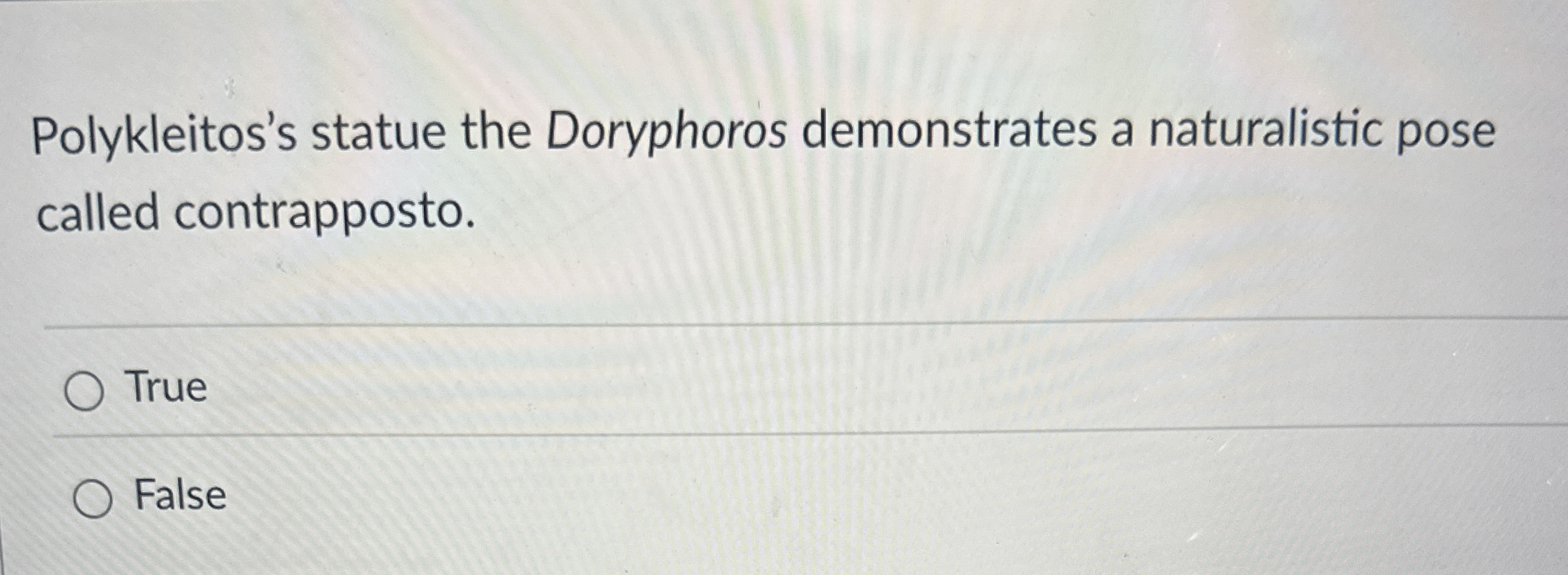 Polykleitos's statue the Doryphoros demonstrates a | Chegg.com