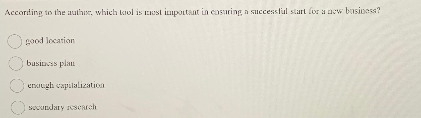 Solved According to the author, which tool is most important | Chegg.com