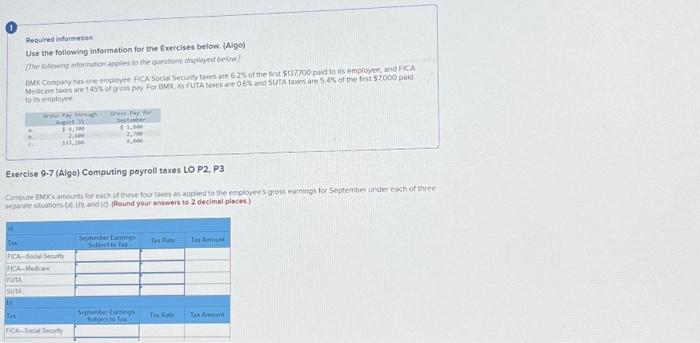 Solved A) Tax Required Information Use The Following | Chegg.com