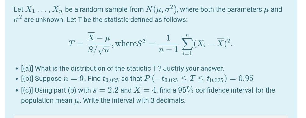 Solved Let X1 Be A Random Sample From N U O Whe Chegg Com