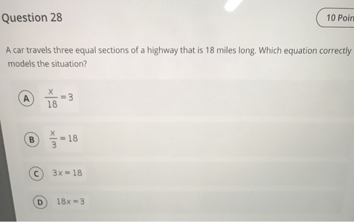 Solved Question 28 10 Poin A car travels three equal Chegg