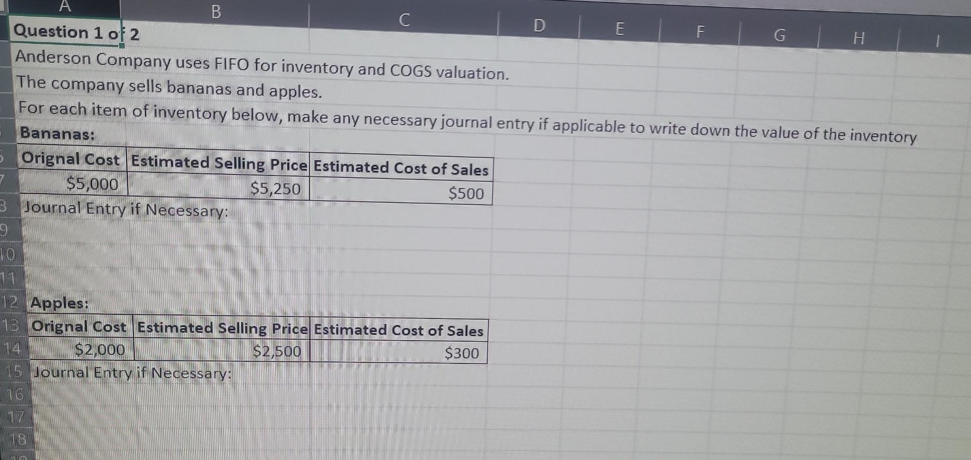 Solved Anderson Company uses FIFO for inventory and COGS | Chegg.com