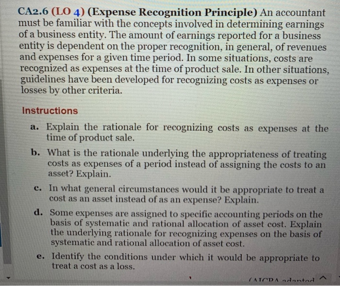expense recognition principle