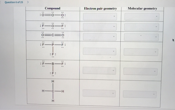 Solved Indicate The Electron Pair Geometry And The Molecular | Chegg.com