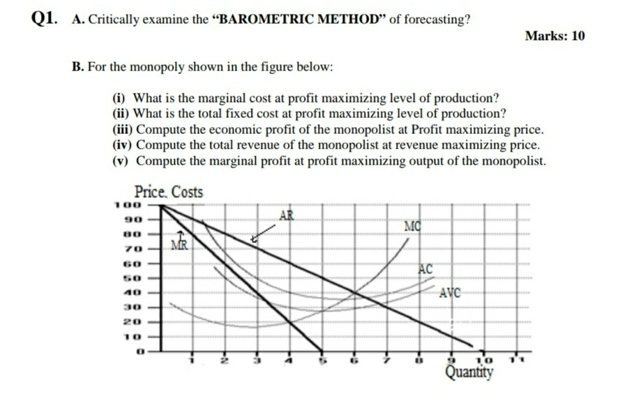 Solved Q1. A. Critically examine the “BAROMETRIC METHOD” of