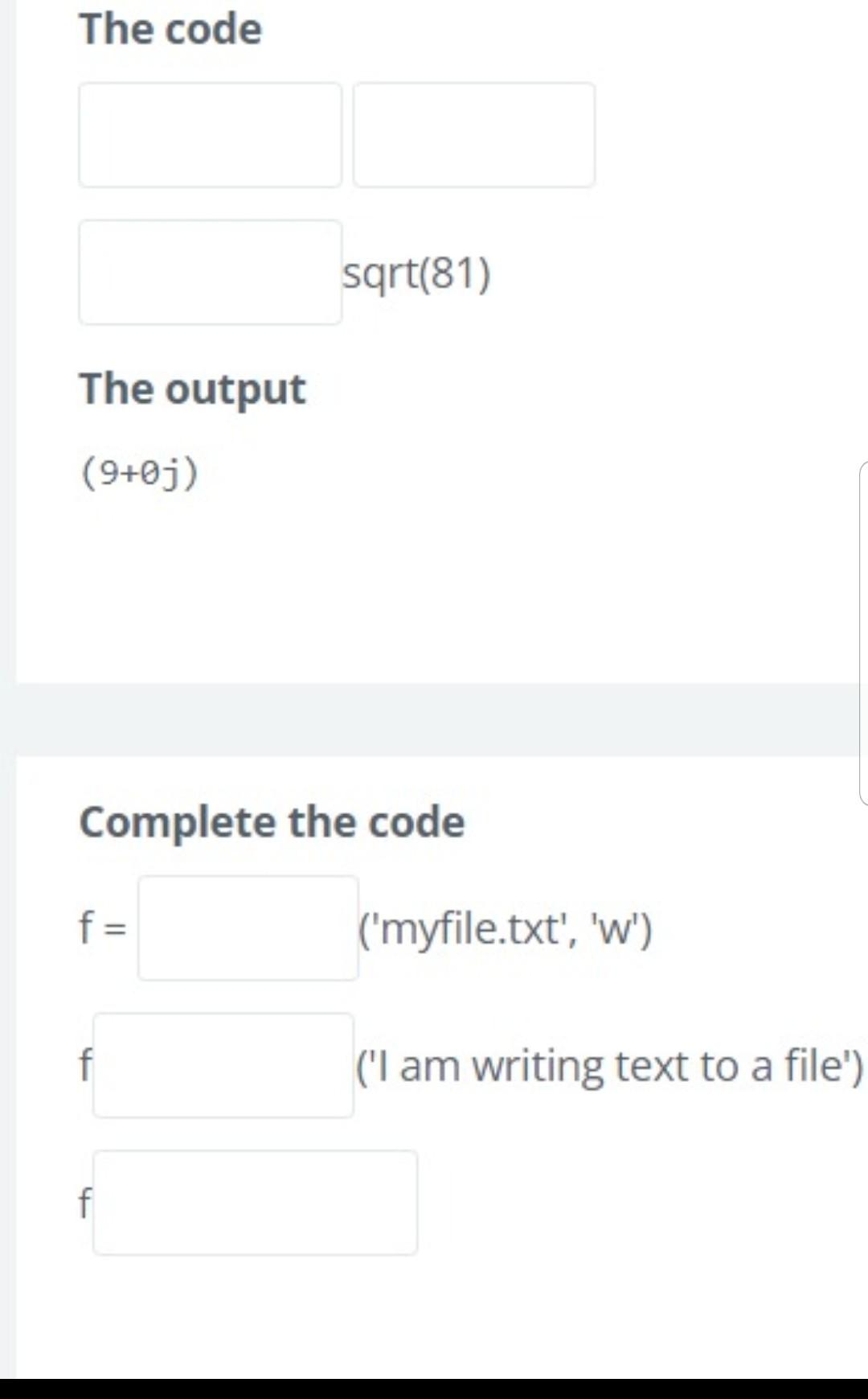 Solved Complete the code using Python 2.7 print" The output | Chegg.com