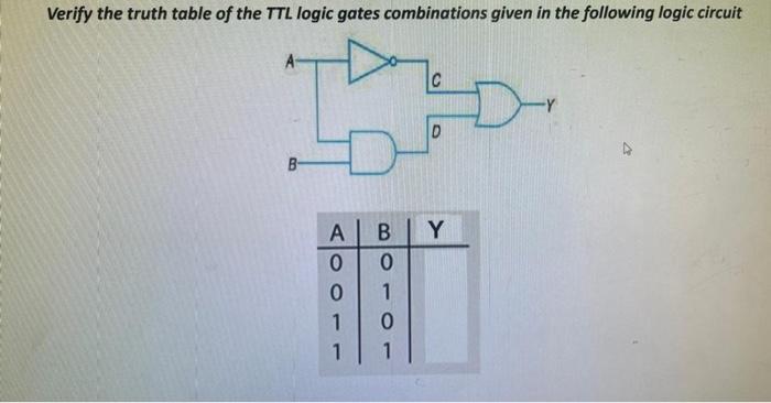 Solved Verify the truth table of the TTL logic gates | Chegg.com