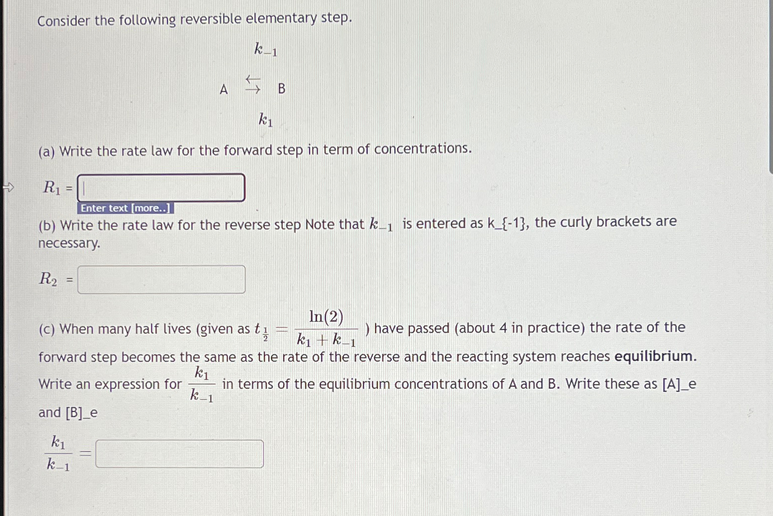 Solved Consider the following reversible elementary | Chegg.com