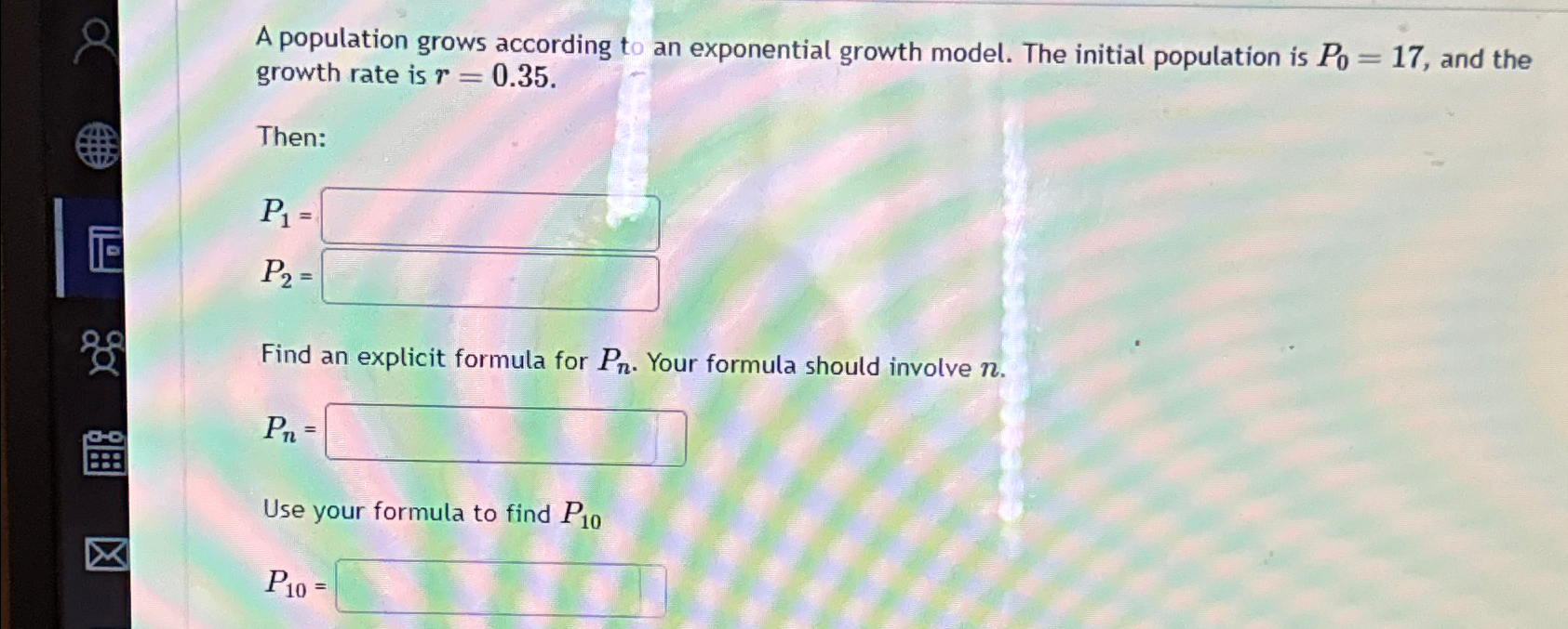Solved A population grows according to an exponential growth | Chegg.com