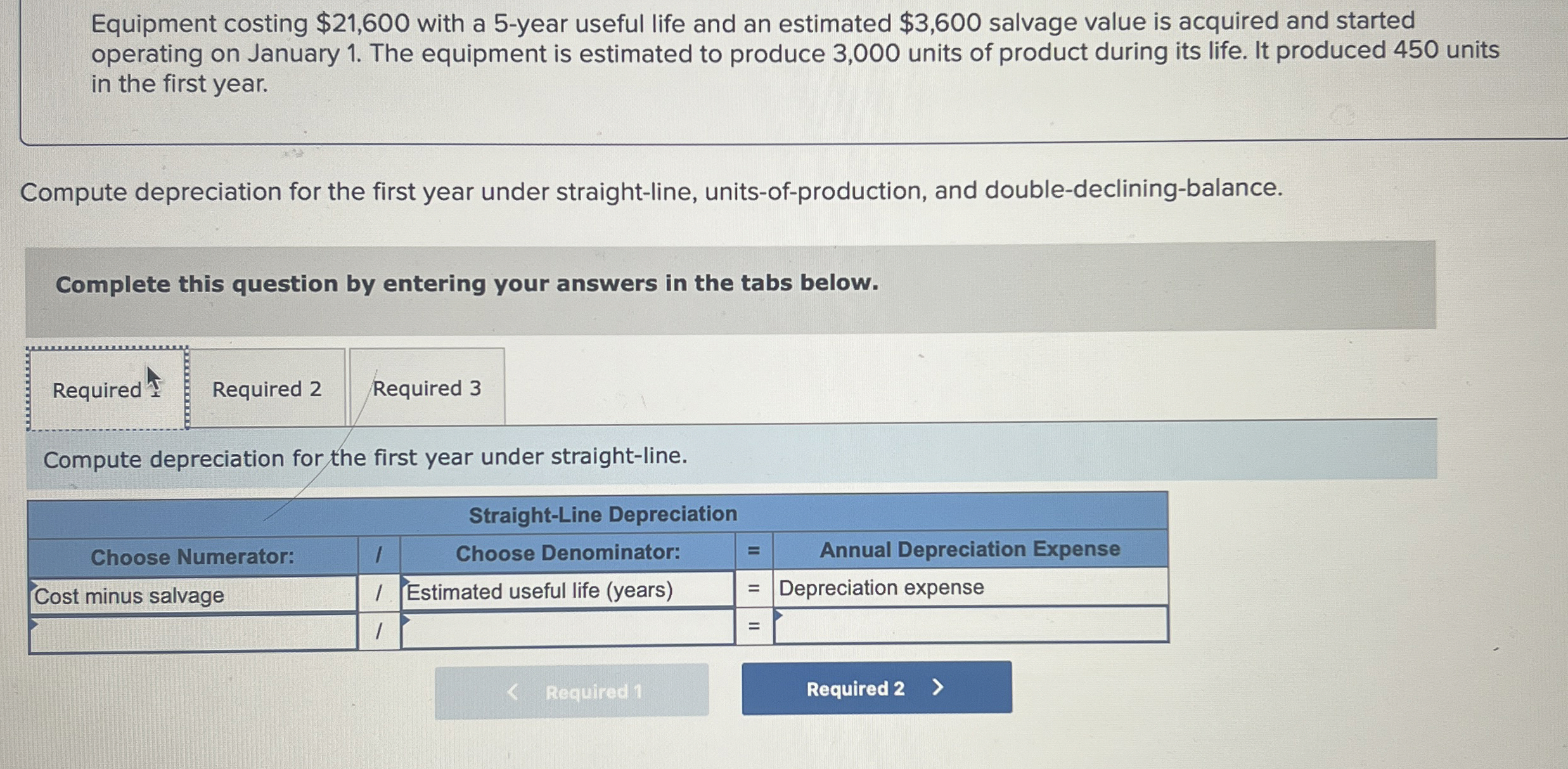 Solved Equipment costing $21,600 ﻿with a 5 -year useful life | Chegg.com