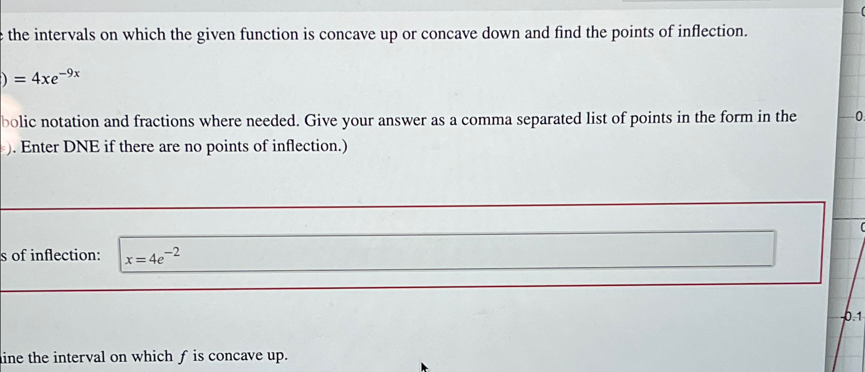 Solved the intervals on which the given function is concave | Chegg.com