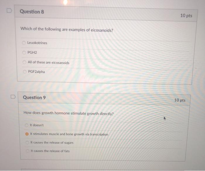 Solved D Question 8 10 pts Which of the following are | Chegg.com