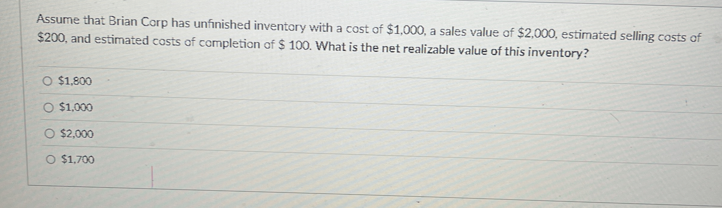 Solved Assume that Brian Corp has unfinished inventory with | Chegg.com