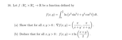 Solved Let f:R+**×R+**→R be a function defined | Chegg.com