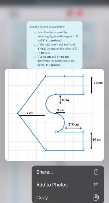 Solved For the figures shown below: 1. Calculate the area of | Chegg.com