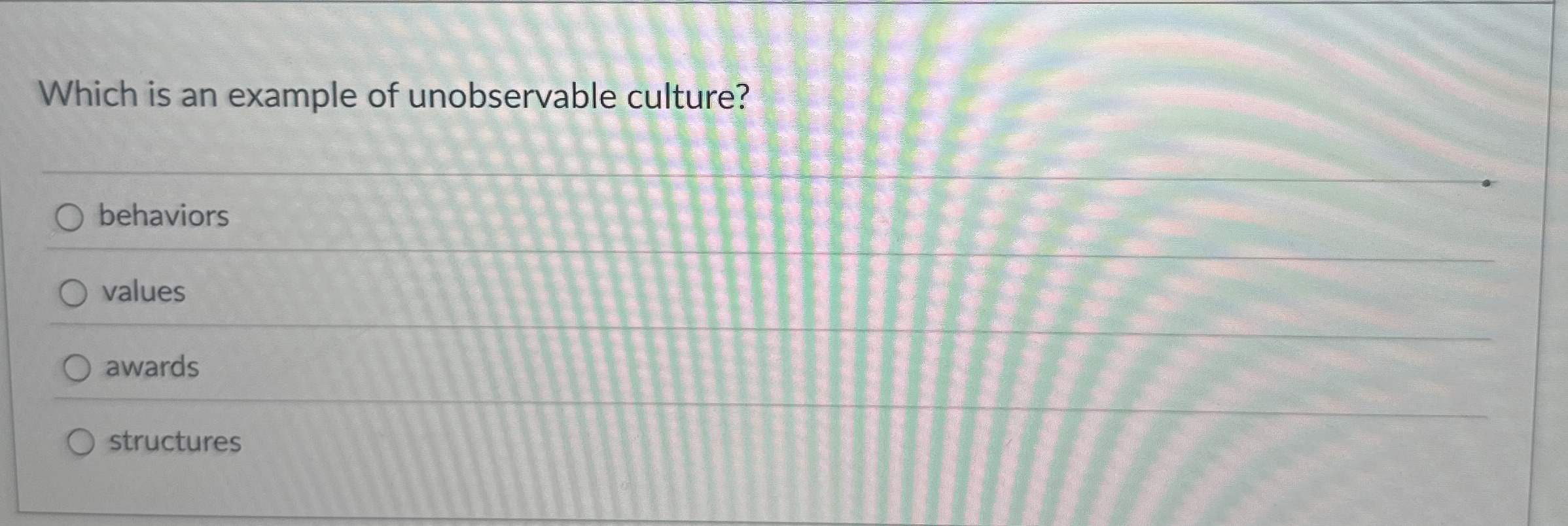 Solved Which is an example of unobservable