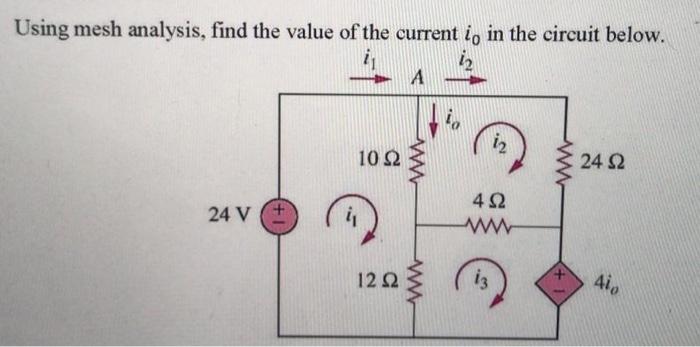 Solved Using mesh analysis, find the value of the current i, | Chegg.com