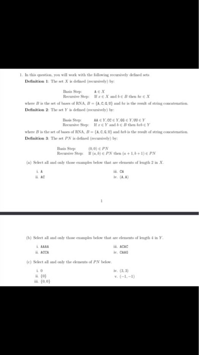 Solved Definition X De V El Ex Recent Sep X E F Rnab Ccu Definition 2 Defined C String Bsyoyoyoy Q