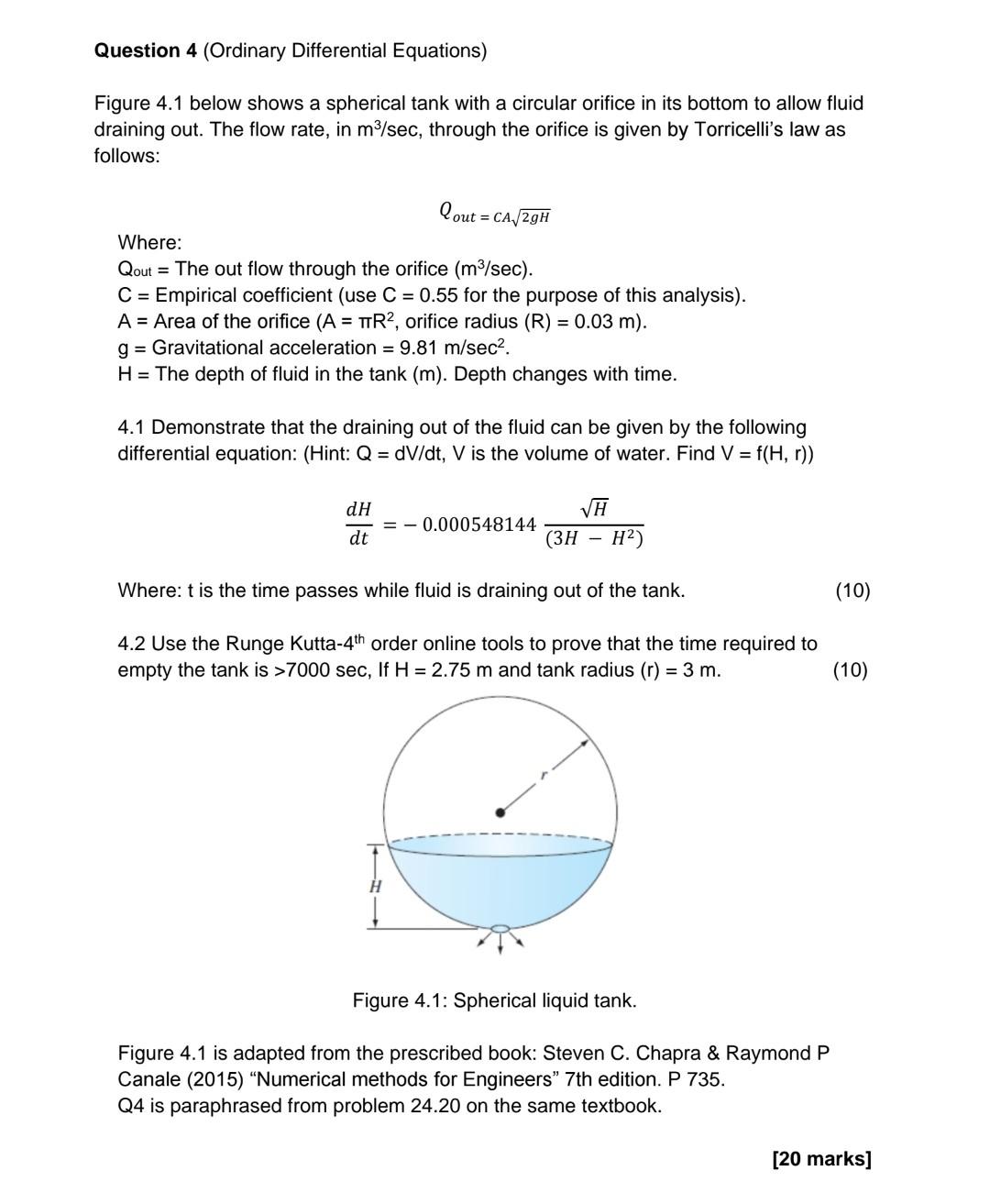 Solved Question 4 (Ordinary Differential Equations) Figure | Chegg.com