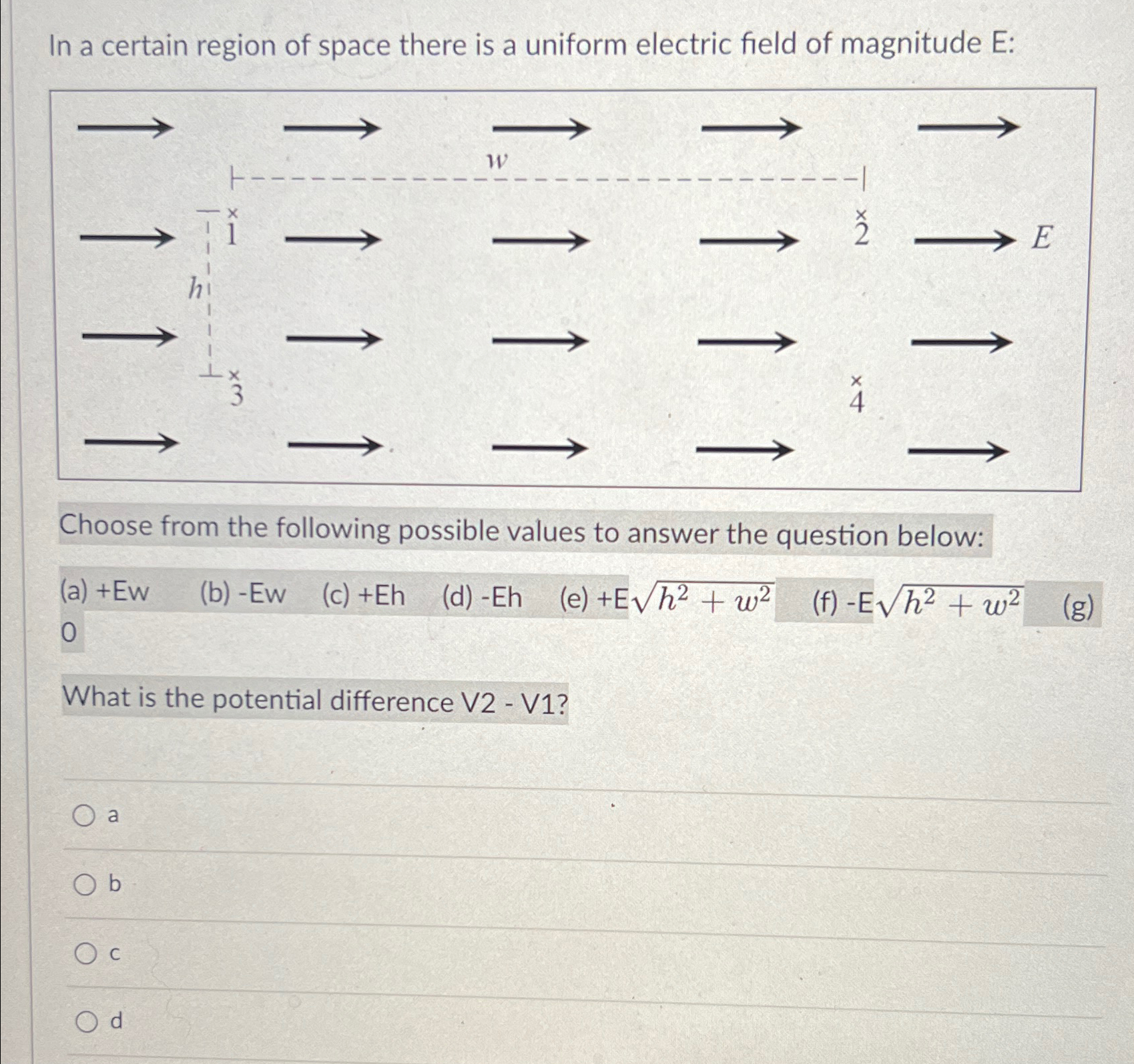 Solved In a certain region of space there is a uniform | Chegg.com