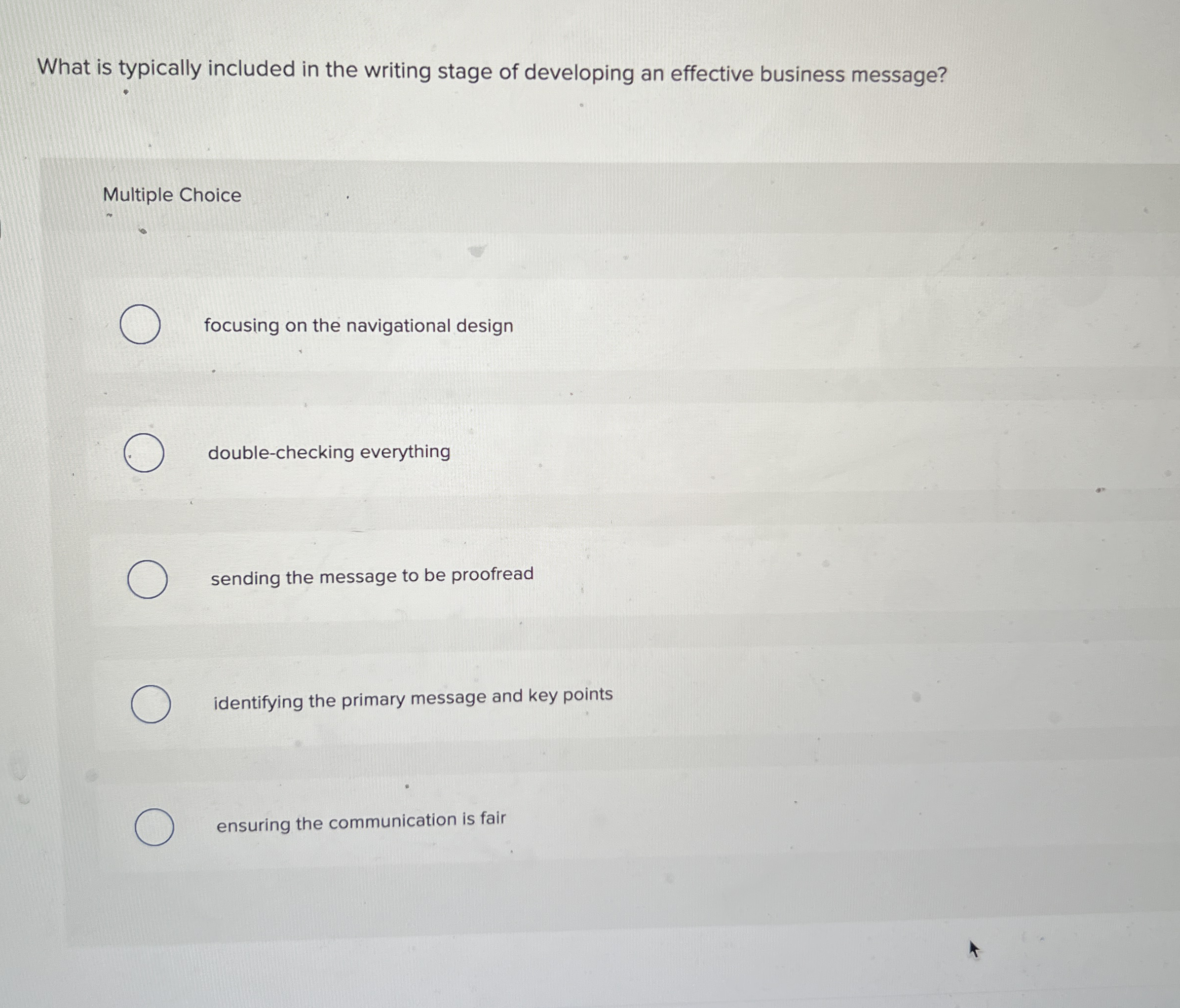 Solved What is typically included in the writing stage of