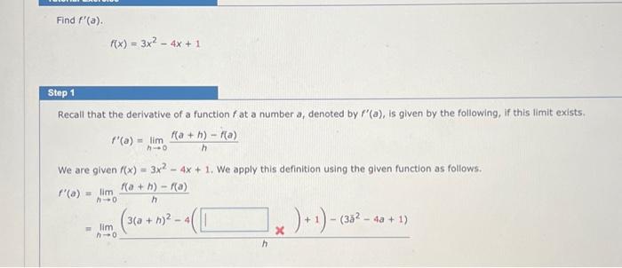 Solved Find F′ A F X 3x2−4x 1 Step 1 Recall That The