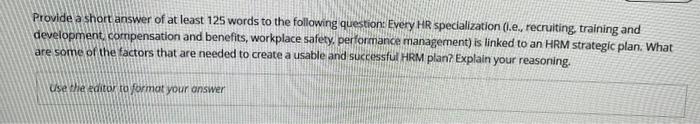 Solved Provide a short answer of at least 125 words to the | Chegg.com
