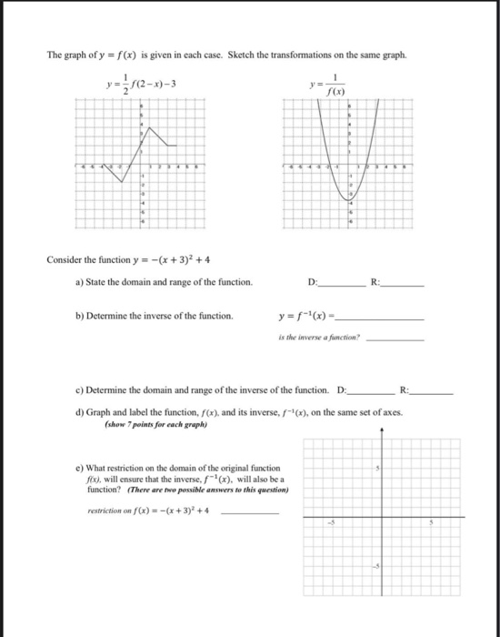 Solved The point A (12.-6) is on the graph of the function y | Chegg.com